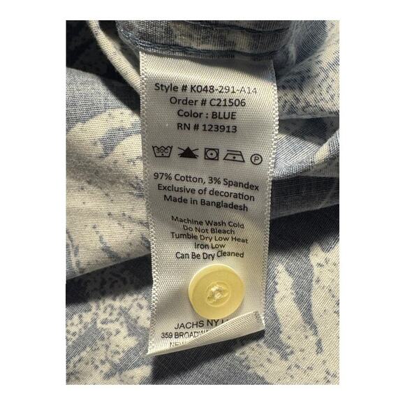 NEW JACHS NY Men's XL Blue Palm Tree Print Short Sleeve Button-Up Shirt NWT - Picture 5 of 5